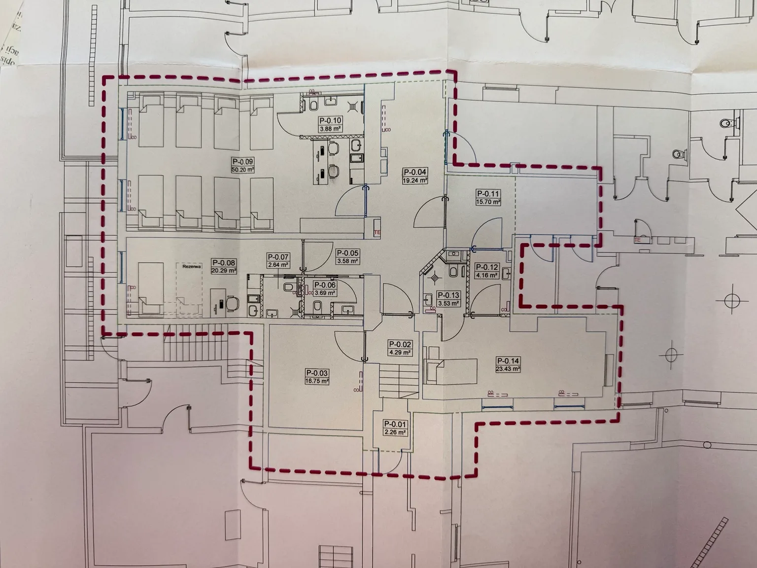 Fragment dokumentacji planowania przestrzeni medycznej